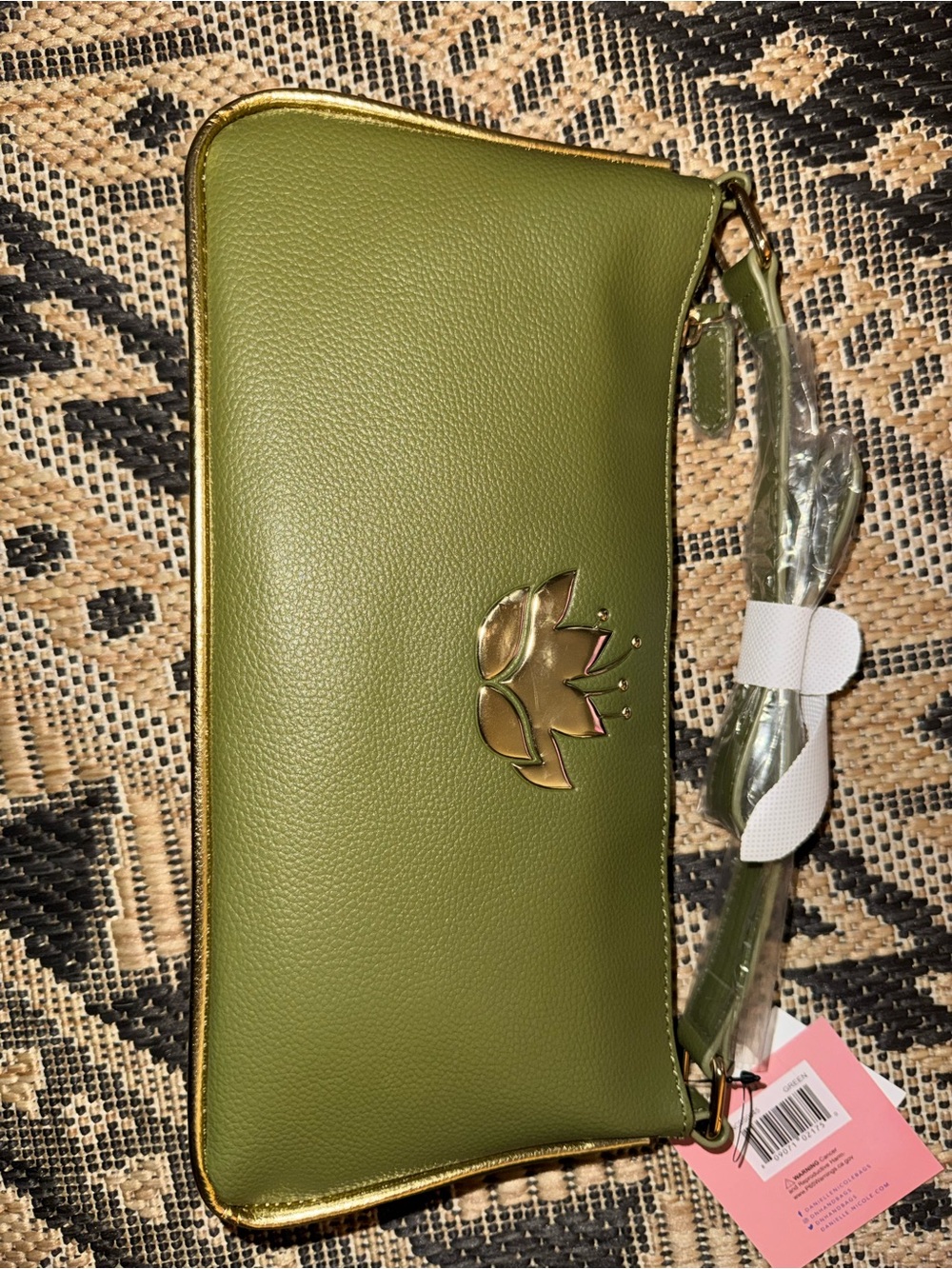 Disney DANI by Danielle Nicole Tiana Green Gold Lotus Crossbody Bag NWT